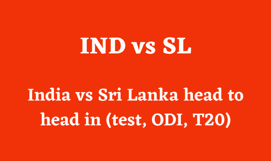 India vs Sri Lanka head to head in (test, ODI, T20)